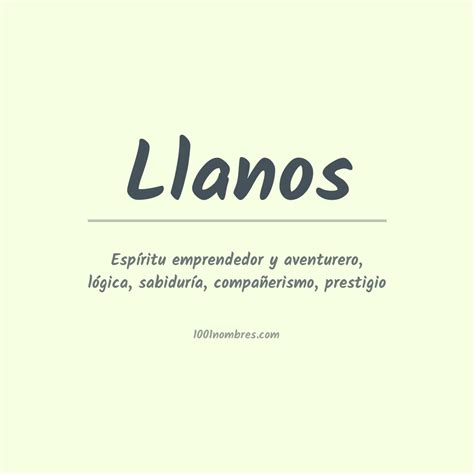 llanos nombre de mujer|Nombre Llanos